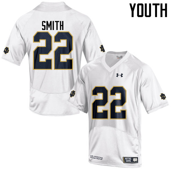 Youth #22 Harrison Smith Notre Dame Fighting Irish College Football Jerseys-White - Click Image to Close